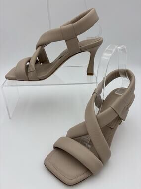 Anine Bing Anna Cream Beige Leather Slingback Sandals Heels Size 38 / 8 Pillow